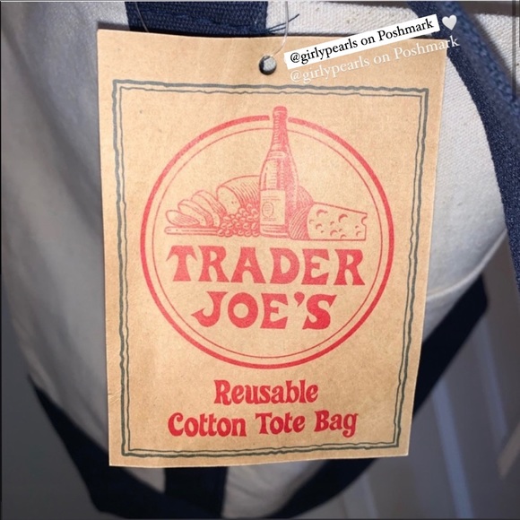 Trader Joe's Tote Bag Cotton Reusable Washable NEW - Picture 9 of 10